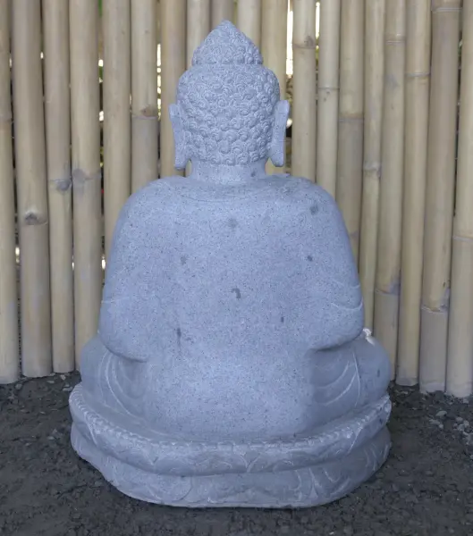 Product image 4 of the product “Seated Buddha made of Riverstone in Bhumisparsha - gesture of touching the earth. 64 cm height. ”